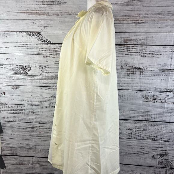 Vintage Katz 2pc Nightgown House Coat Robe Set sz Small Yellow Floral Embroidery - Picture 15 of 16